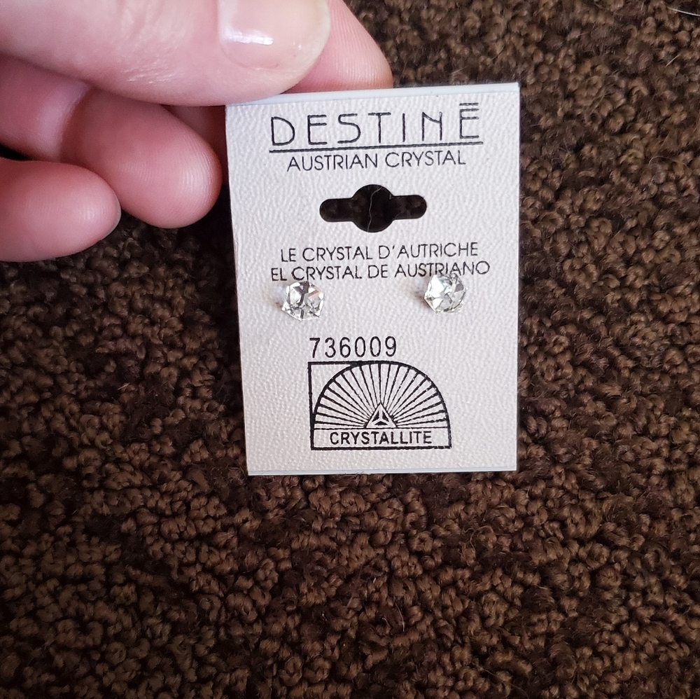 Clear Crystal Cube Earrings